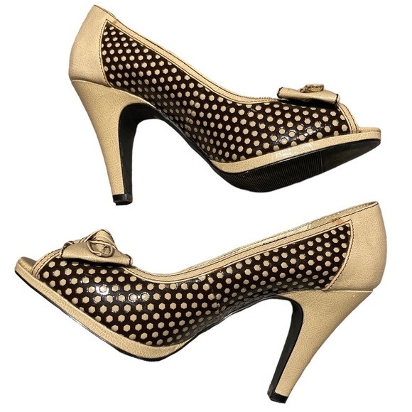 BONGO - Women’s Pin Up Style Peep Toe Pump Heels - Tiffany - Picture 7 of 8